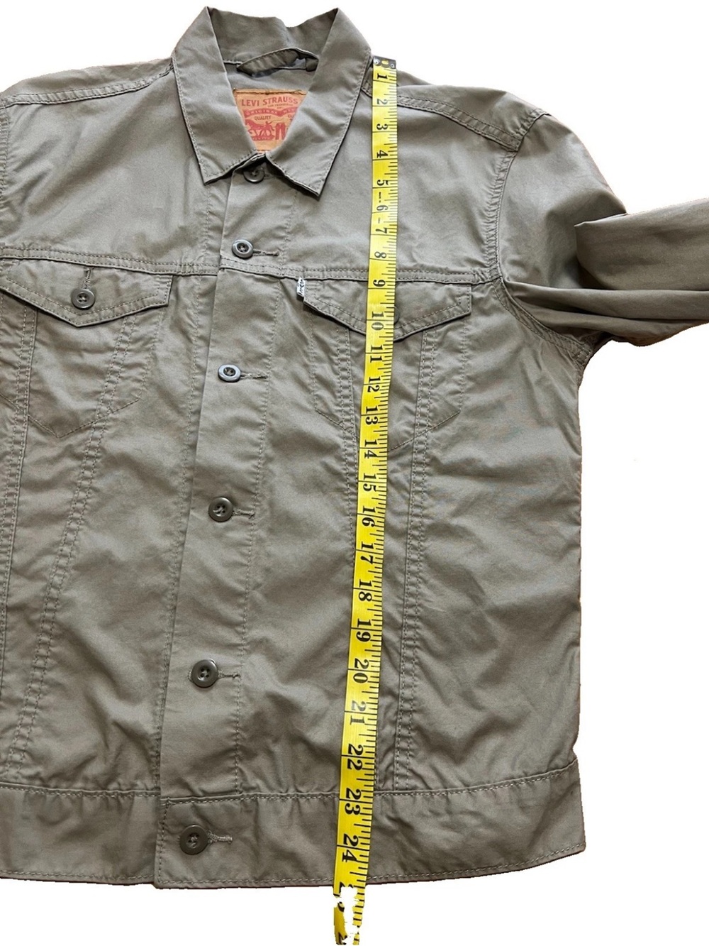 Levi's Men's M Lightweight Cotton Utility Trucker Jacket Khaki 72333 Unworn - Picture 8 of 9